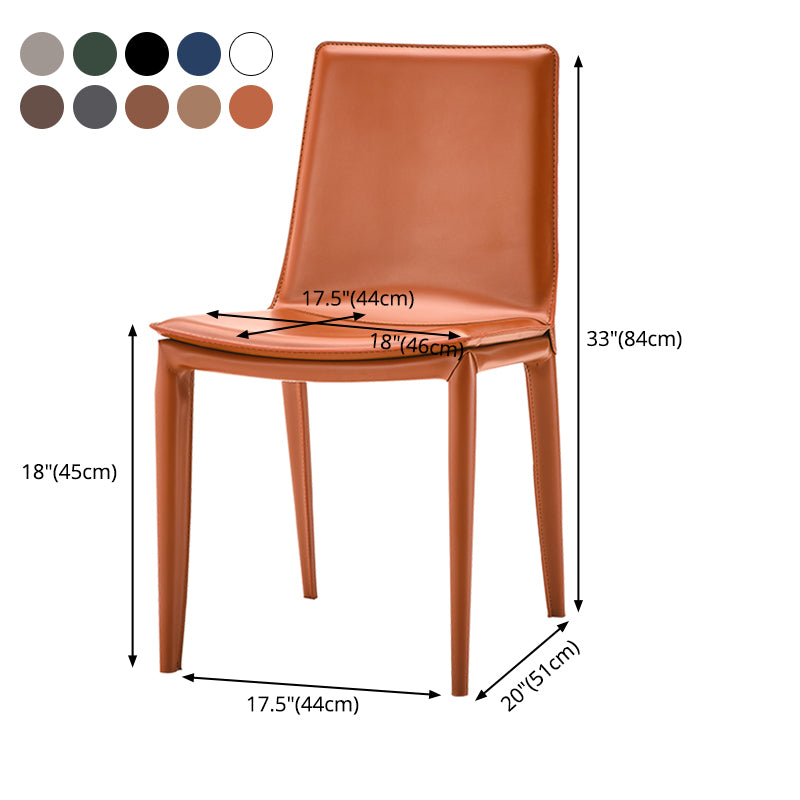 Ensemble de chaises en cuir au design contemporain, chaises de salle à manger à dossier solide (Ensemble de 2)