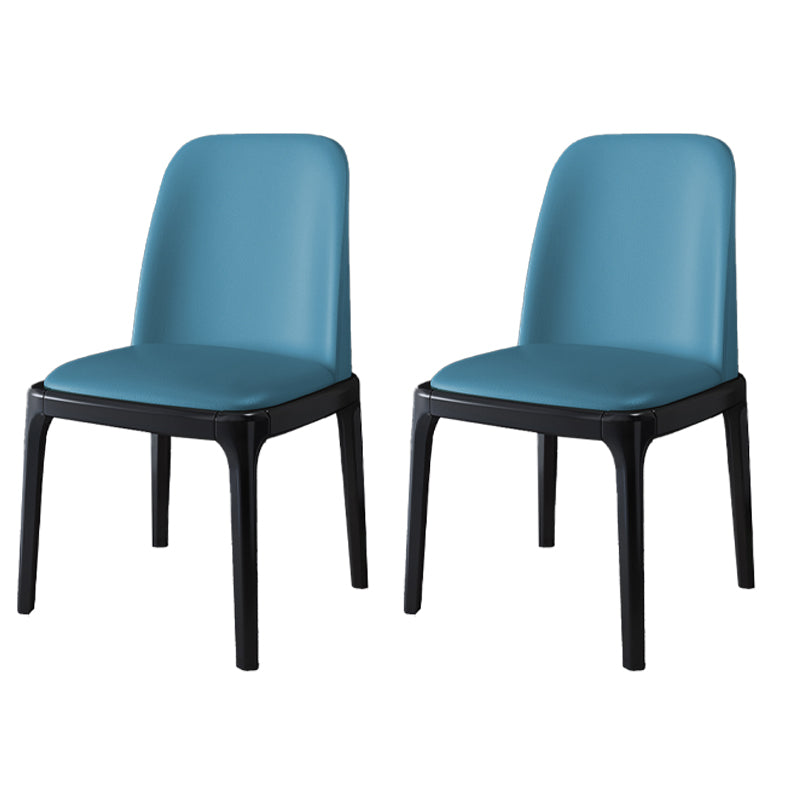 Ensemble de chaises scandinaves en bois d'hévéa, chaise de salle à manger à dossier solide (Ensemble de 2)