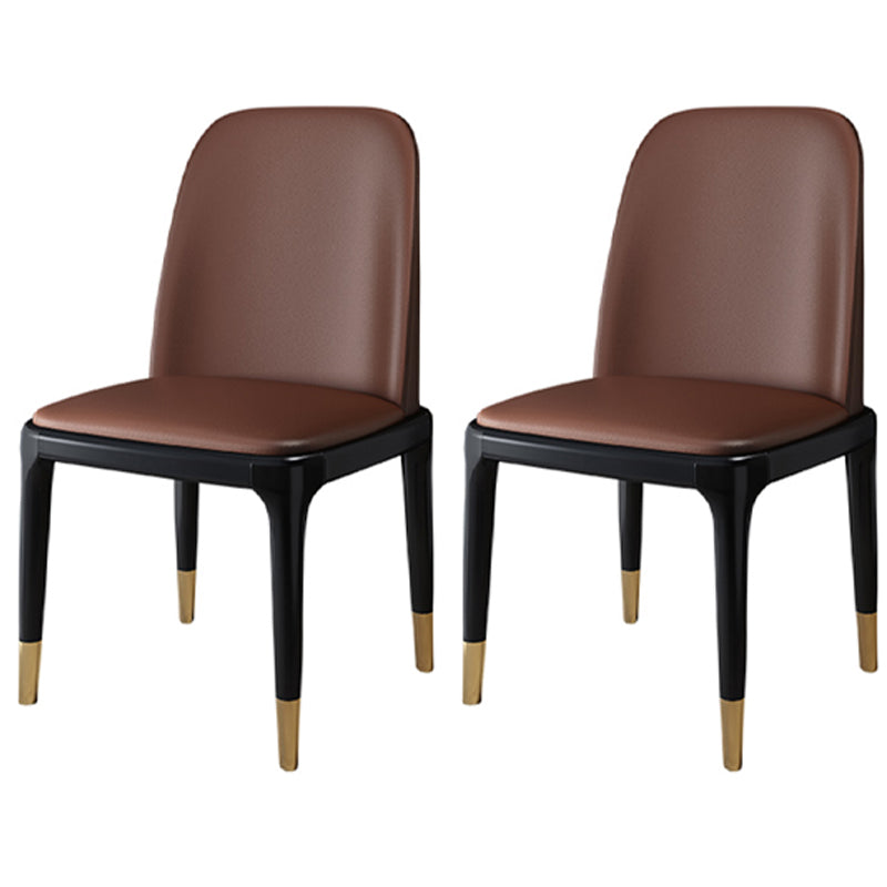 Ensemble de chaises scandinaves en bois d'hévéa, chaise de salle à manger à dossier solide (Ensemble de 2)