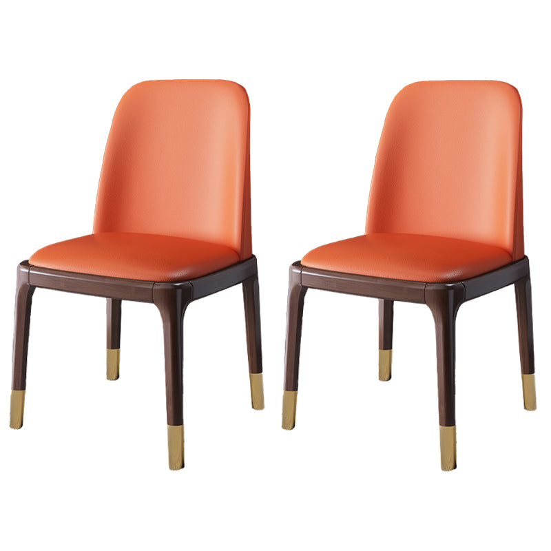 Ensemble de chaises scandinaves en bois d'hévéa, chaise de salle à manger à dossier solide (Ensemble de 2)