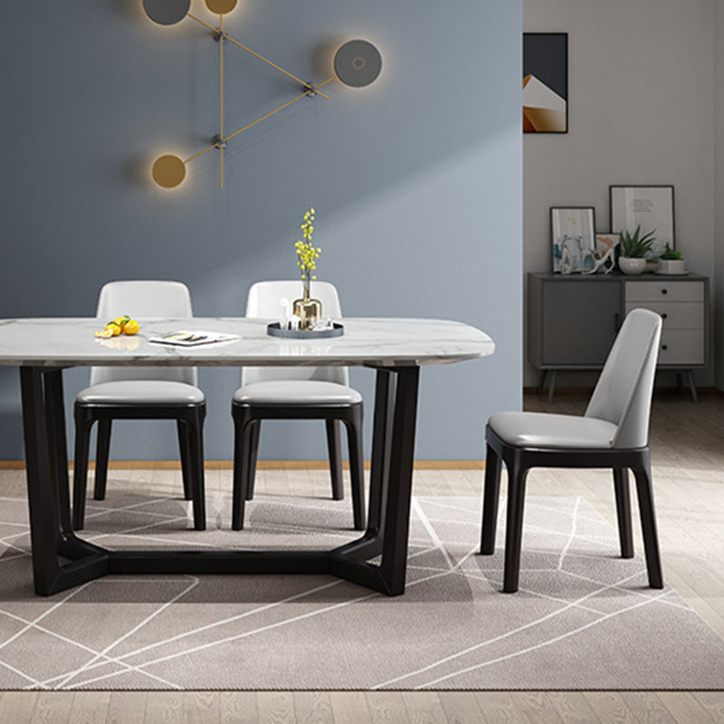 Ensemble de chaises scandinaves en bois d'hévéa, chaise de salle à manger à dossier solide (Ensemble de 2)
