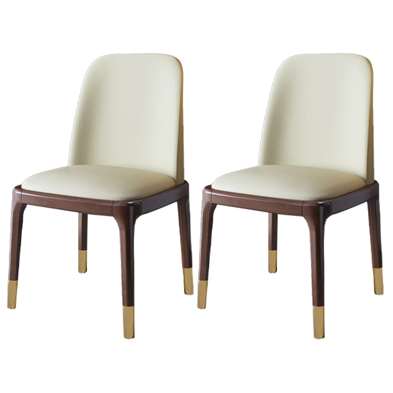 Ensemble de chaises scandinaves en bois d'hévéa, chaise de salle à manger à dossier solide (Ensemble de 2)