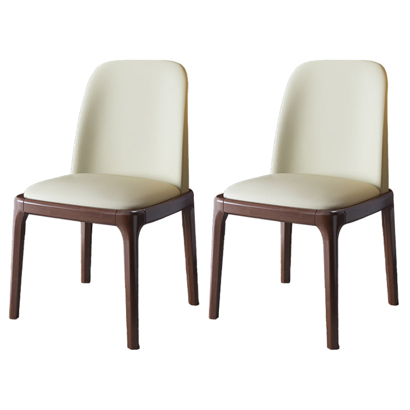 Ensemble de chaises scandinaves en bois d'hévéa, chaise de salle à manger à dossier solide (Ensemble de 2)