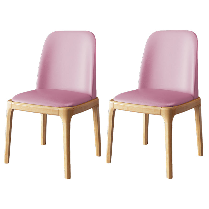 Ensemble de chaises scandinaves en bois d'hévéa, chaise de salle à manger à dossier solide (Ensemble de 2)