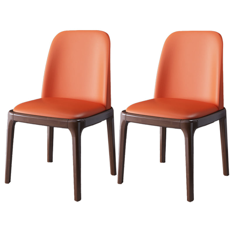 Ensemble de chaises scandinaves en bois d'hévéa, chaise de salle à manger à dossier solide (Ensemble de 2)