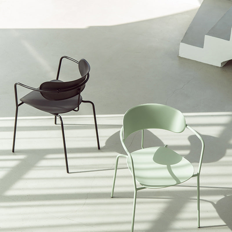 Chaises de salle à manger de cuisine de style industriel Fauteuils empilables avec pieds en métal (Ensemble de 4)