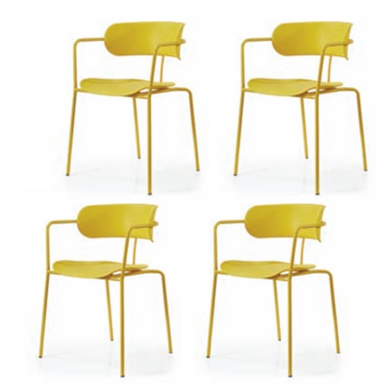 Chaises de salle à manger de cuisine de style industriel Fauteuils empilables avec pieds en métal (Ensemble de 4)