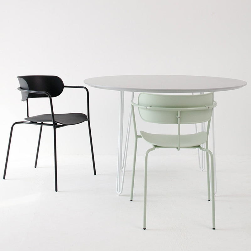 Chaises de salle à manger de cuisine de style industriel Fauteuils empilables avec pieds en métal (Ensemble de 4)