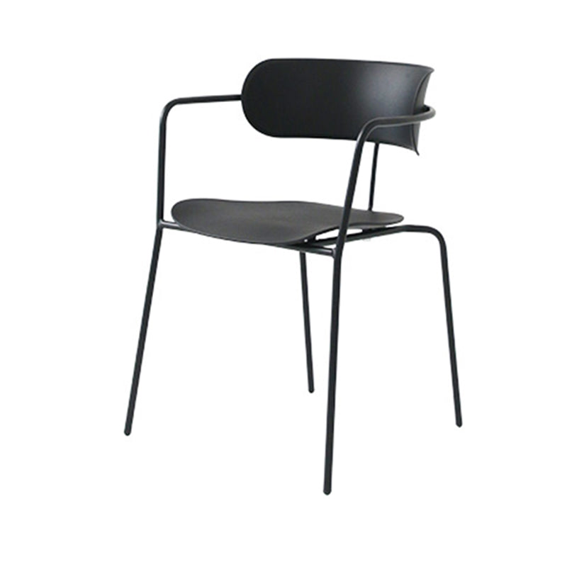 Chaises de salle à manger de cuisine de style industriel Fauteuils empilables avec pieds en métal (Ensemble de 4)