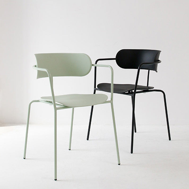 Chaises de salle à manger de cuisine de style industriel Fauteuils empilables avec pieds en métal (Ensemble de 4)