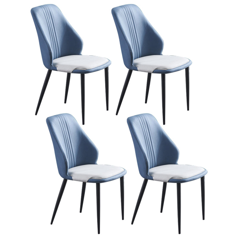Ensemble de chaises en métal de style contemporain, salle à manger, cuisine, chaise d'appoint à dossier solide (Ensemble de 4)