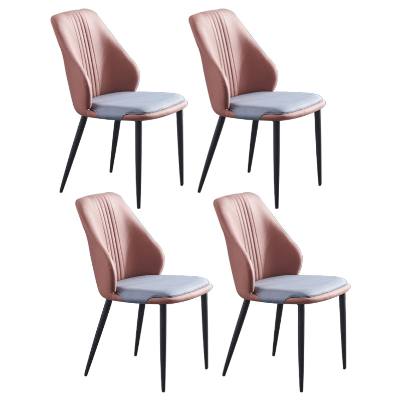 Ensemble de chaises en métal de style contemporain, salle à manger, cuisine, chaise d'appoint à dossier solide (Ensemble de 4)