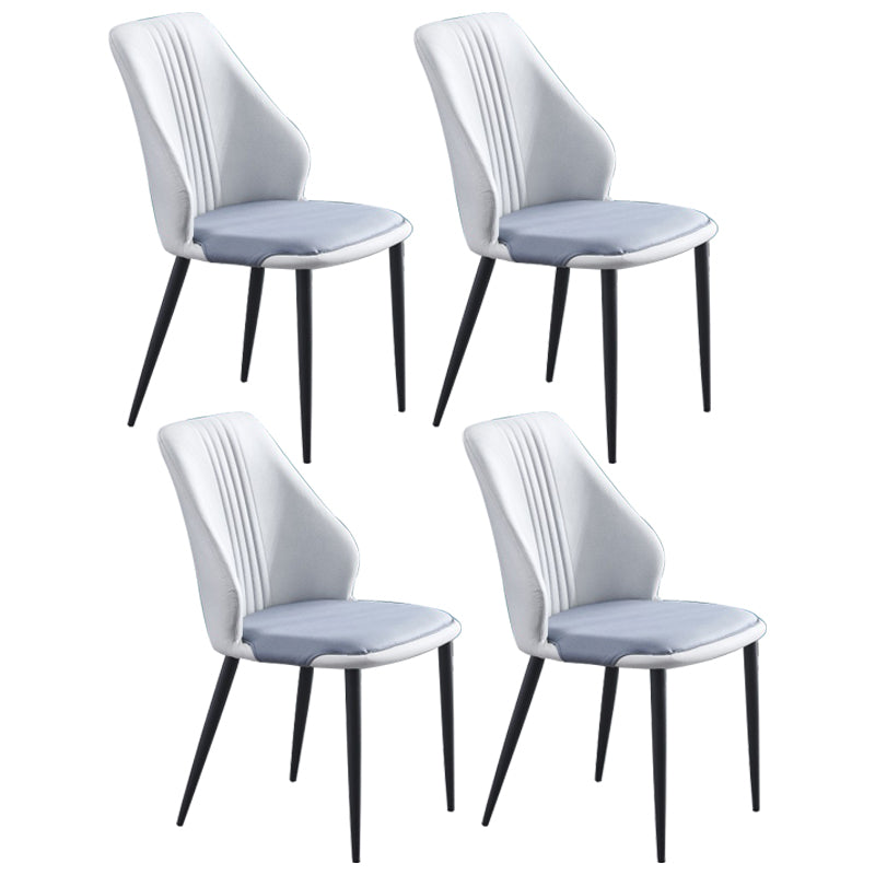 Ensemble de chaises en métal de style contemporain, salle à manger, cuisine, chaise d'appoint à dossier solide (Ensemble de 4)