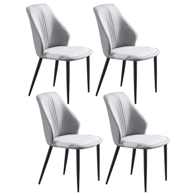 Ensemble de chaises en métal de style contemporain, salle à manger, cuisine, chaise d'appoint à dossier solide (Ensemble de 4)