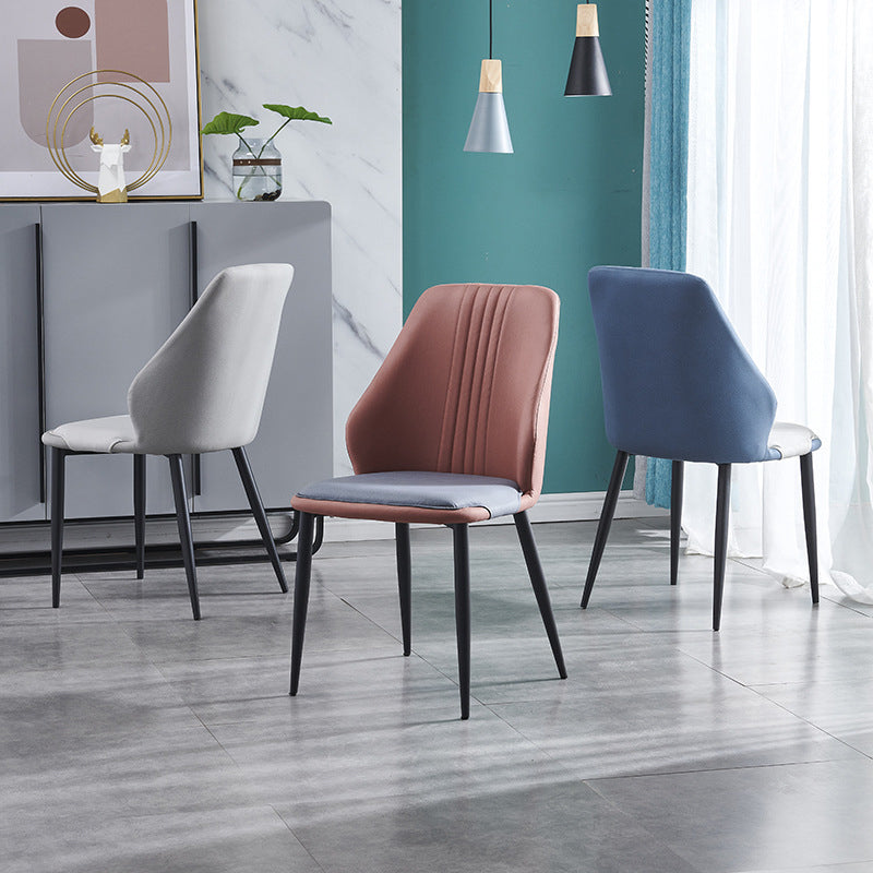 Ensemble de chaises en métal de style contemporain, salle à manger, cuisine, chaise d'appoint à dossier solide (Ensemble de 4)