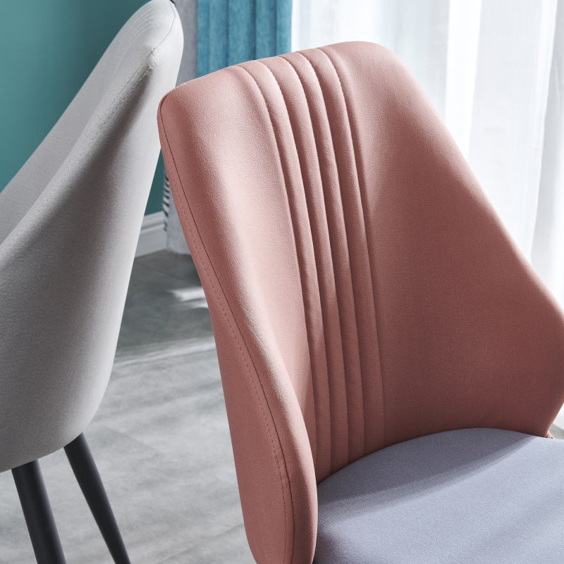 Ensemble de chaises en métal de style contemporain, salle à manger, cuisine, chaise d'appoint à dossier solide (Ensemble de 4)