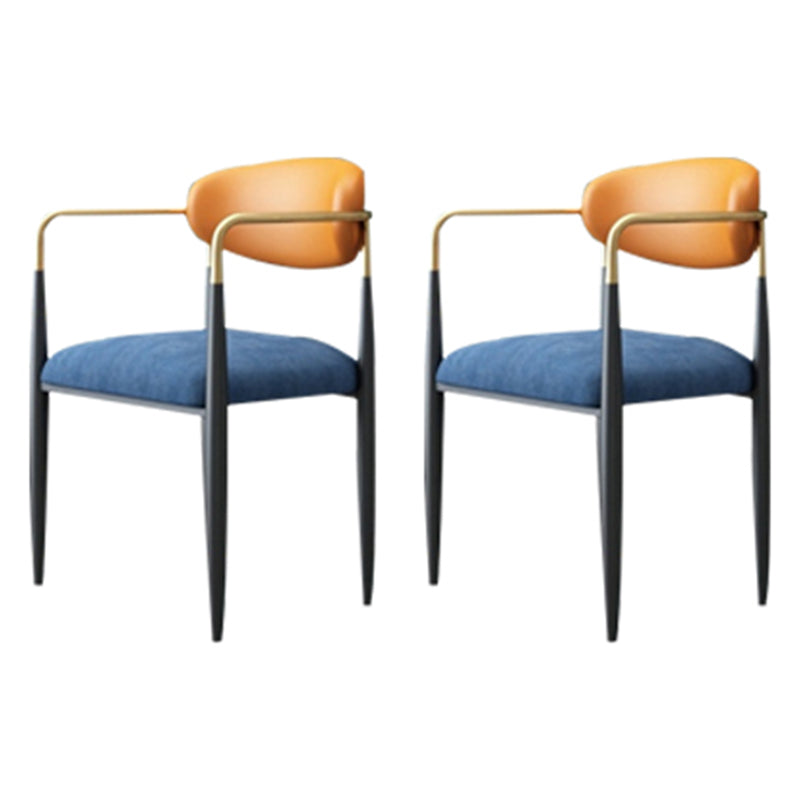 Metalen stoelen in Scandinavische stijl Set keuken eetkamer open achterste stoel