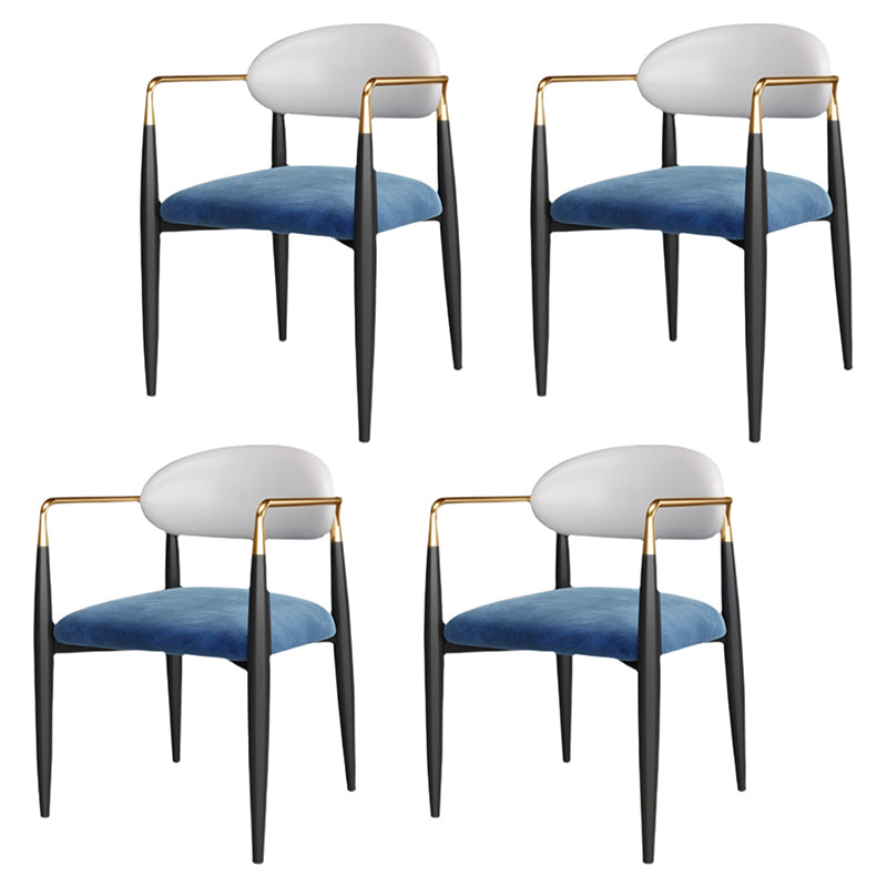 Metalen stoelen in Scandinavische stijl Set keuken eetkamer open achterste stoel
