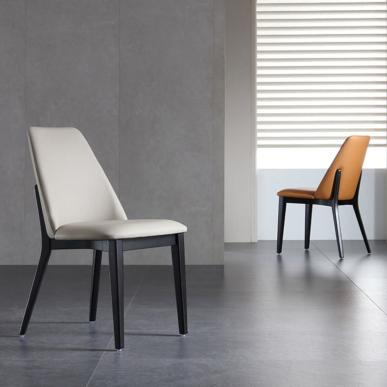 Chaise d'appoint de restaurant en cuir industriel Chaise de salle à manger Parsons au fini mat (Ensemble de 2)