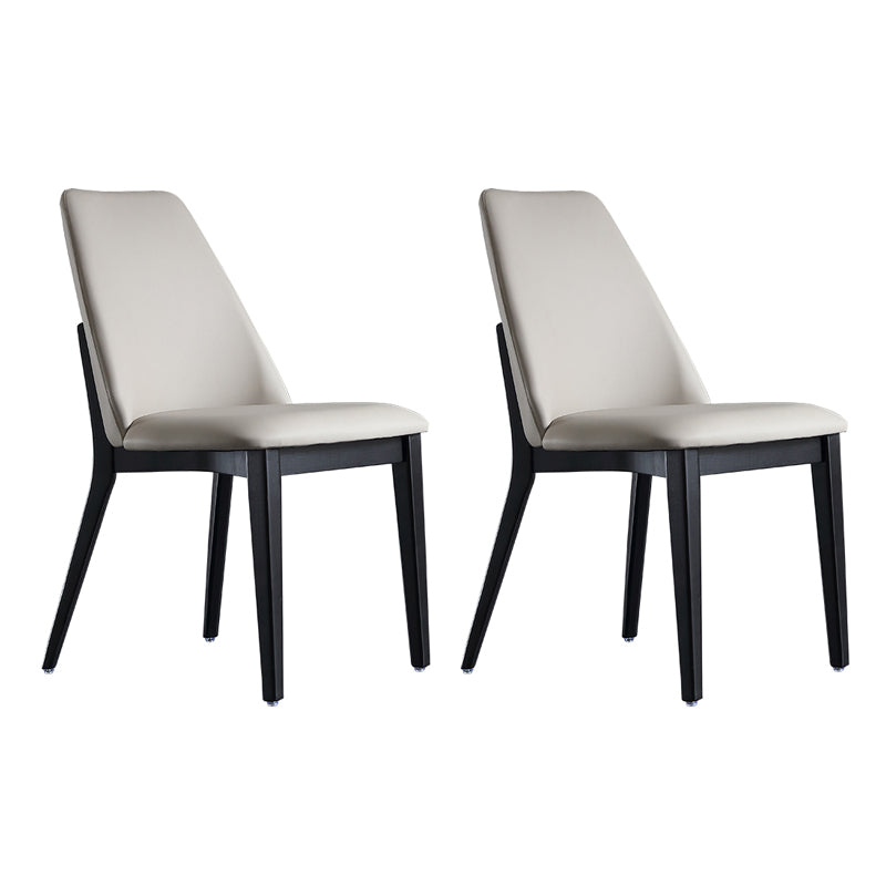 Chaise d'appoint de restaurant en cuir industriel Chaise de salle à manger Parsons au fini mat (Ensemble de 2)