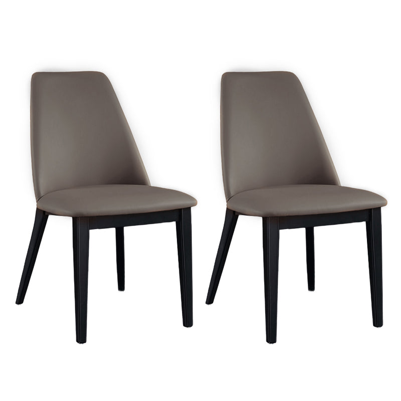 Chaise d'appoint de restaurant en cuir industriel Chaise de salle à manger Parsons au fini mat (Ensemble de 2)