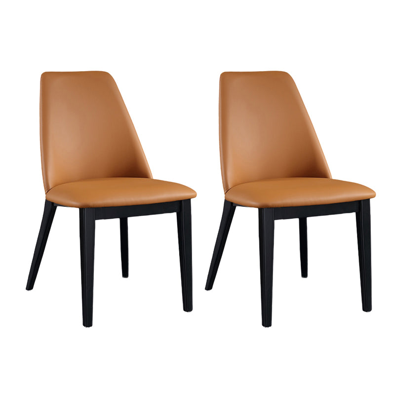 Chaise d'appoint de restaurant en cuir industriel Chaise de salle à manger Parsons au fini mat (Ensemble de 2)