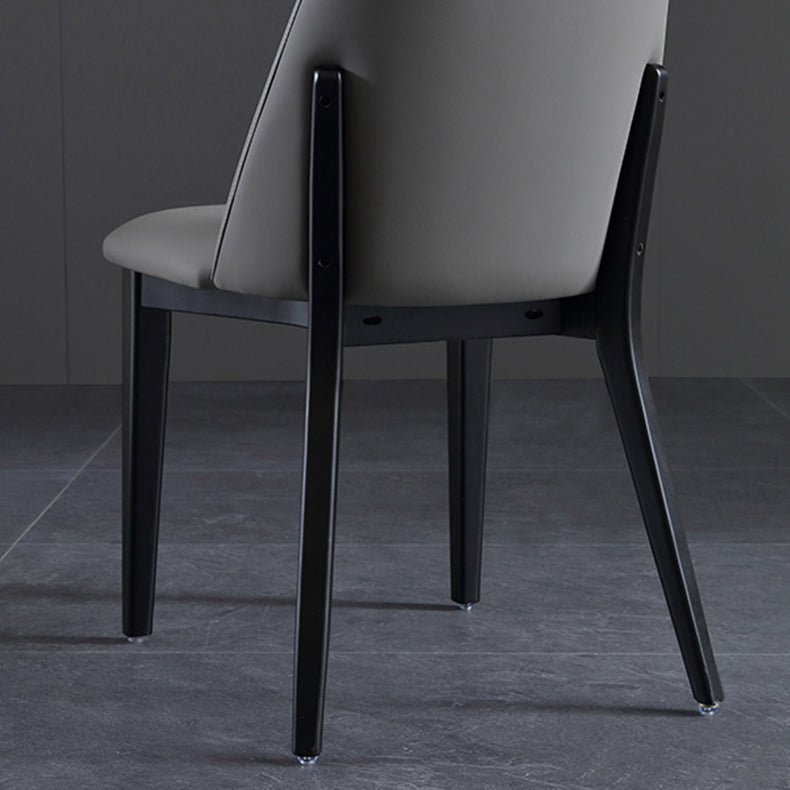 Silla auxiliar de cuero industrial para restaurante, silla de comedor Parsons con acabado mate (juego de 2)