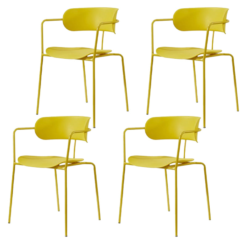 Sillas de comedor de metal de estilo industrial, sillas de comedor apilables para cocina