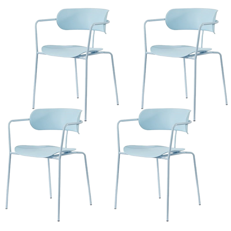 Sillas de comedor de metal de estilo industrial, sillas de comedor apilables para cocina