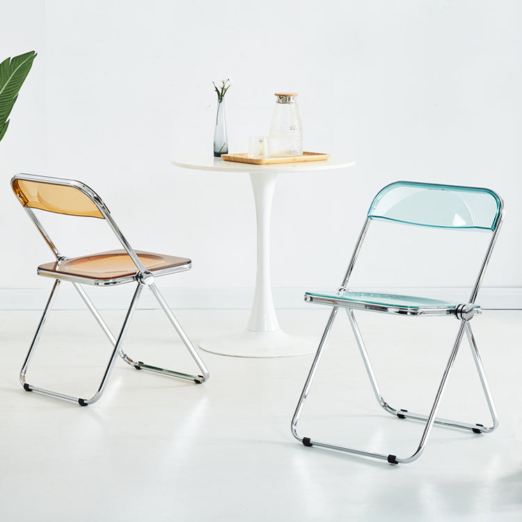 Chaise d'intérieur et d'extérieur moderne, chaise d'appoint en métal, pliable, à dossier ouvert, pour salle à manger