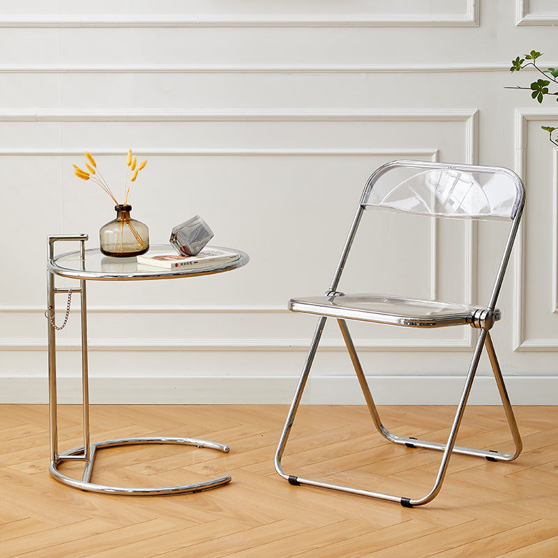 Chaise d'intérieur et d'extérieur moderne, chaise d'appoint en métal, pliable, à dossier ouvert, pour salle à manger