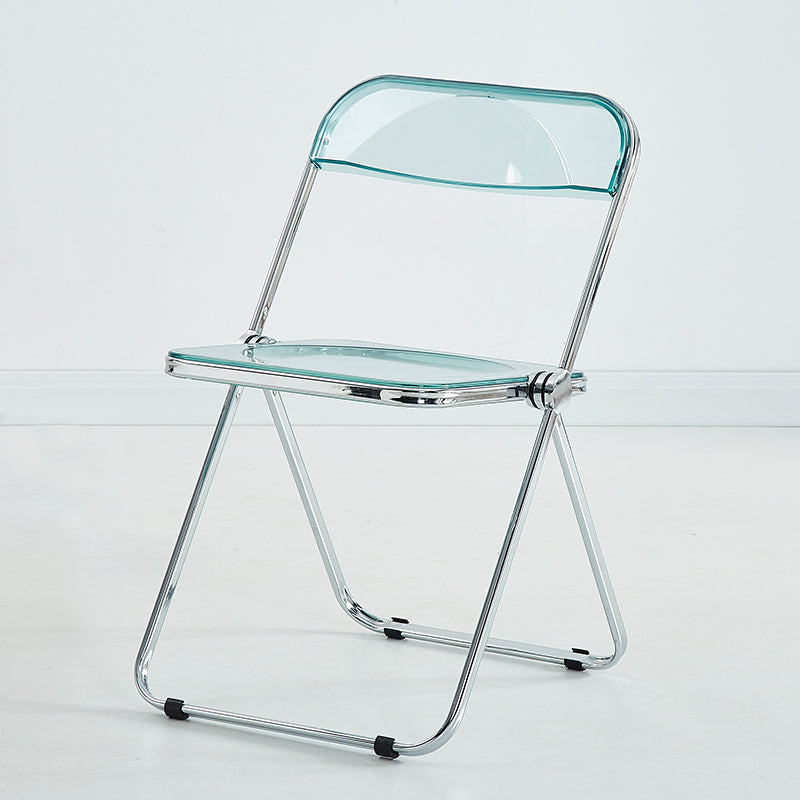 Chaise d'intérieur et d'extérieur moderne, chaise d'appoint en métal, pliable, à dossier ouvert, pour salle à manger