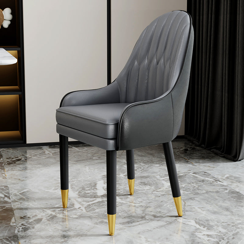 Chaises en métal de style scandinave, ensemble de chaises de cuisine et de salle à manger avec bras à dossier solide