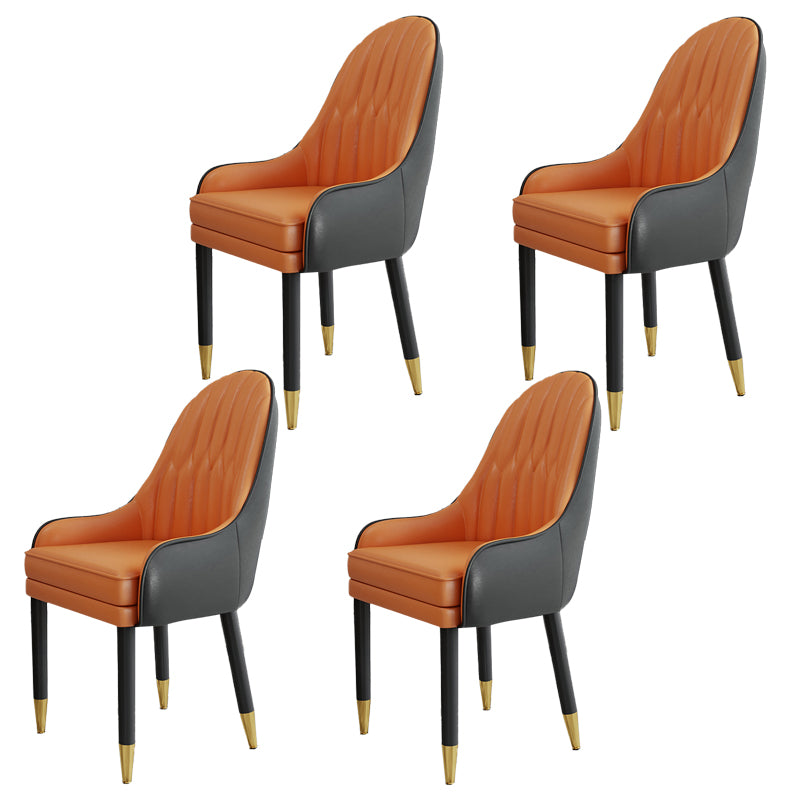 Chaises en métal de style scandinave, ensemble de chaises de cuisine et de salle à manger avec bras à dossier solide