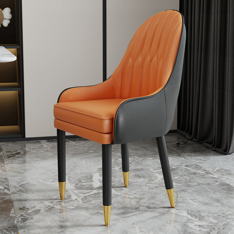 Chaises en métal de style scandinave, ensemble de chaises de cuisine et de salle à manger avec bras à dossier solide