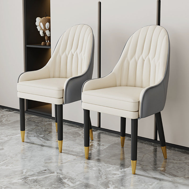 Chaises en métal de style scandinave, ensemble de chaises de cuisine et de salle à manger avec bras à dossier solide