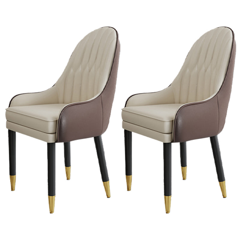 Chaises en métal de style scandinave, ensemble de chaises de cuisine et de salle à manger avec bras à dossier solide
