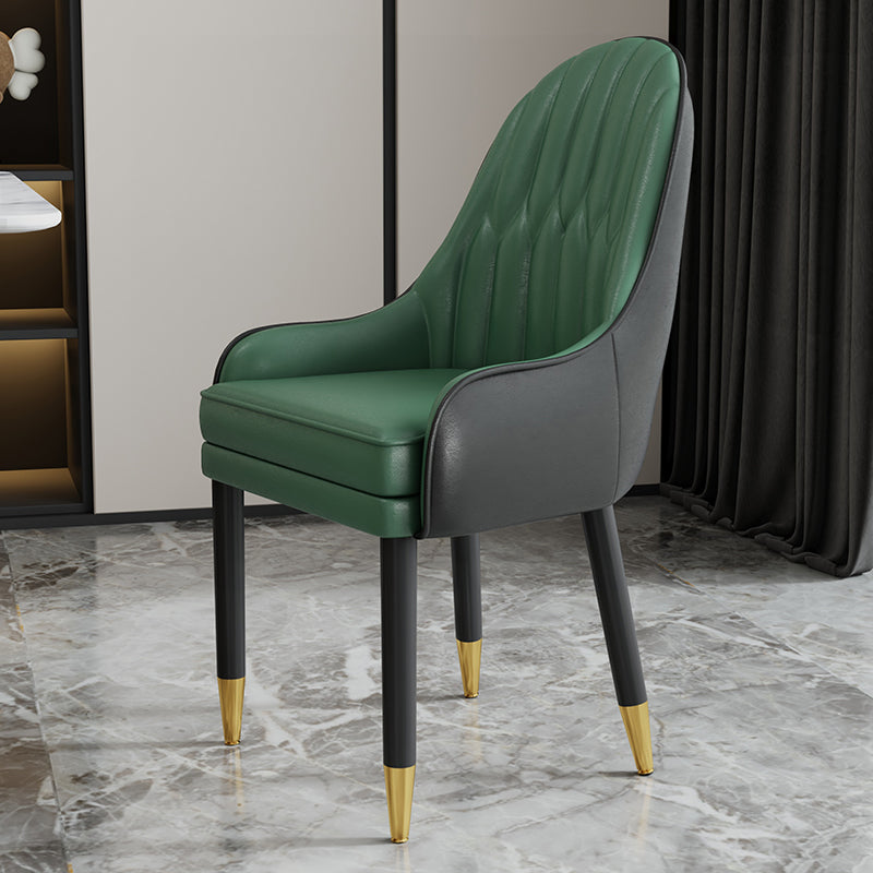 Chaises en métal de style scandinave, ensemble de chaises de cuisine et de salle à manger avec bras à dossier solide