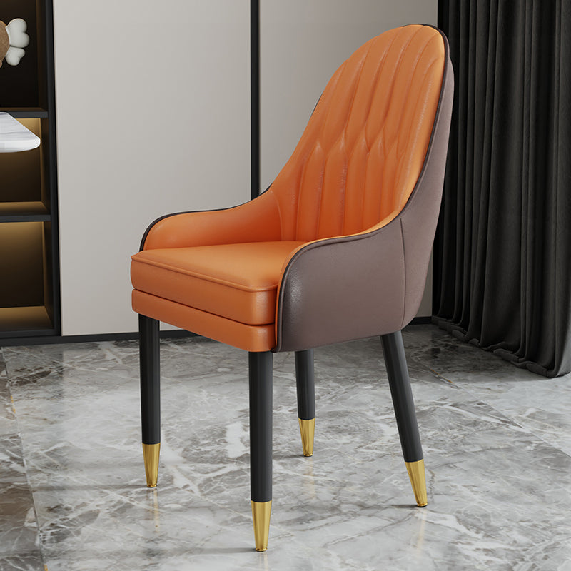 Chaises en métal de style scandinave, ensemble de chaises de cuisine et de salle à manger avec bras à dossier solide