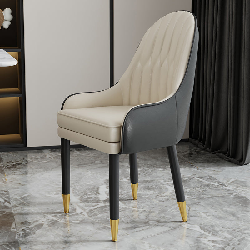 Chaises en métal de style scandinave, ensemble de chaises de cuisine et de salle à manger avec bras à dossier solide
