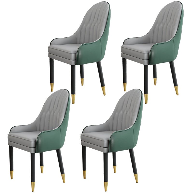 Chaises en métal de style scandinave, ensemble de chaises de cuisine et de salle à manger avec bras à dossier solide