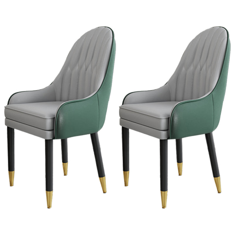 Chaises en métal de style scandinave, ensemble de chaises de cuisine et de salle à manger avec bras à dossier solide