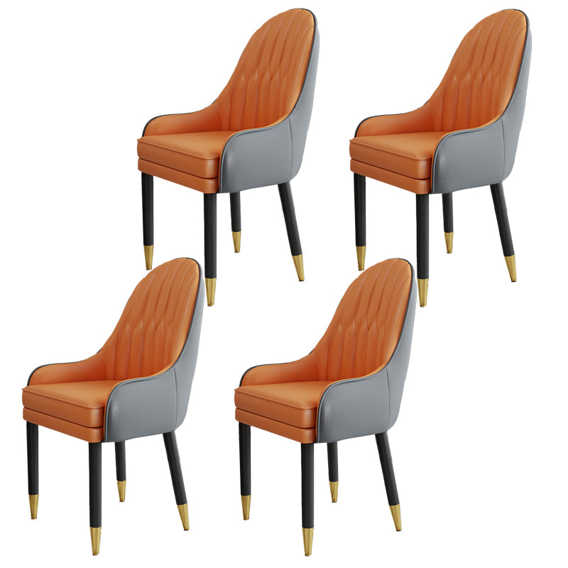 Chaises en métal de style scandinave, ensemble de chaises de cuisine et de salle à manger avec bras à dossier solide