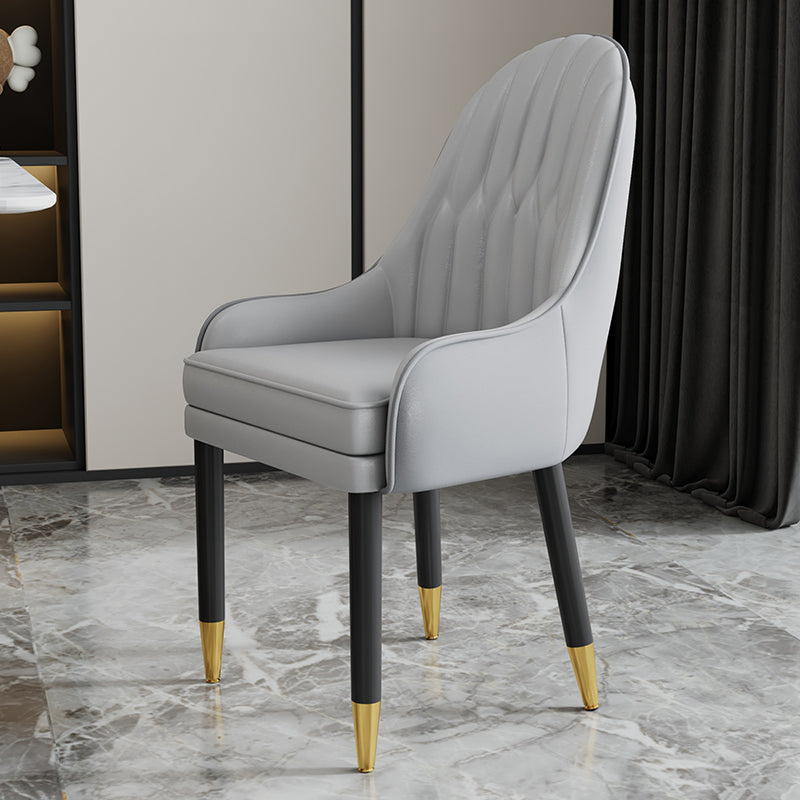 Chaises en métal de style scandinave, ensemble de chaises de cuisine et de salle à manger avec bras à dossier solide