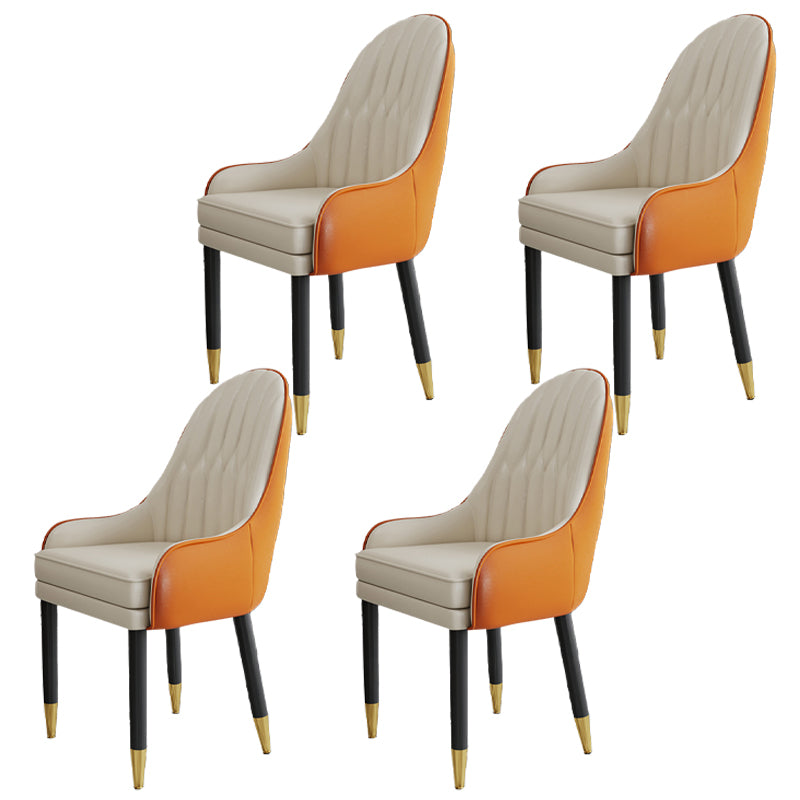 Chaises en métal de style scandinave, ensemble de chaises de cuisine et de salle à manger avec bras à dossier solide