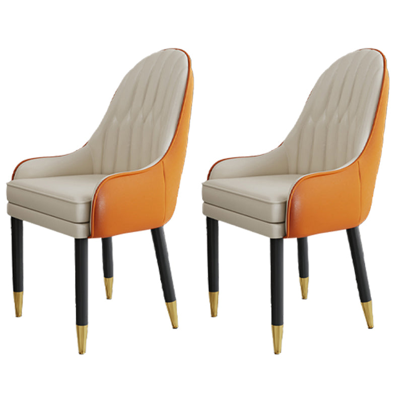 Chaises en métal de style scandinave, ensemble de chaises de cuisine et de salle à manger avec bras à dossier solide