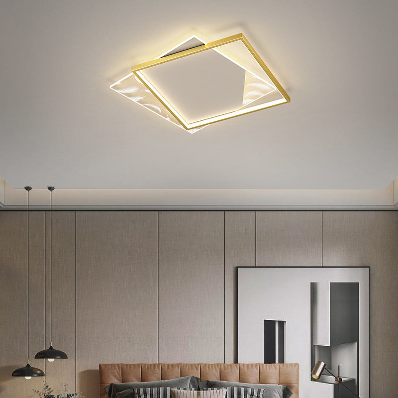 Simplicity Flush Mount Light Feather Pattern Metal Ceiling Light Fixtures