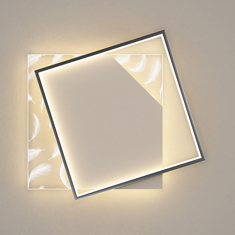 Simplicity Flush Mount Light Feather Pattern Metal Ceiling Light Fixtures