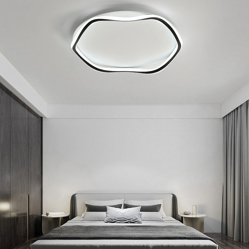 Lámpara de techo con diseño de línea sencilla y luz LED empotrada para sala de estar