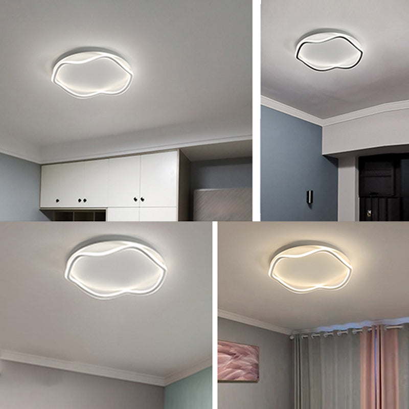 Lámpara de techo con diseño de línea sencilla y luz LED empotrada para sala de estar